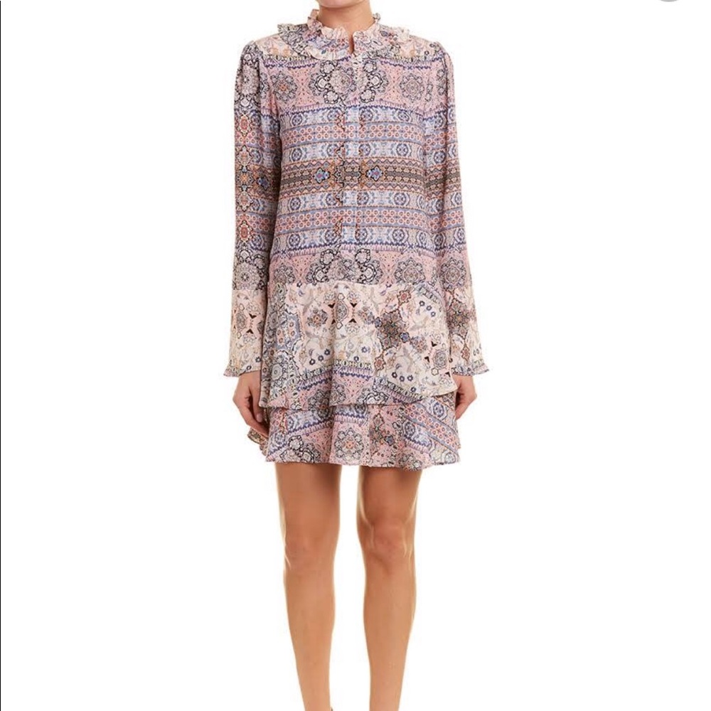 Parker bell sleeve shift dress, graphic design.
